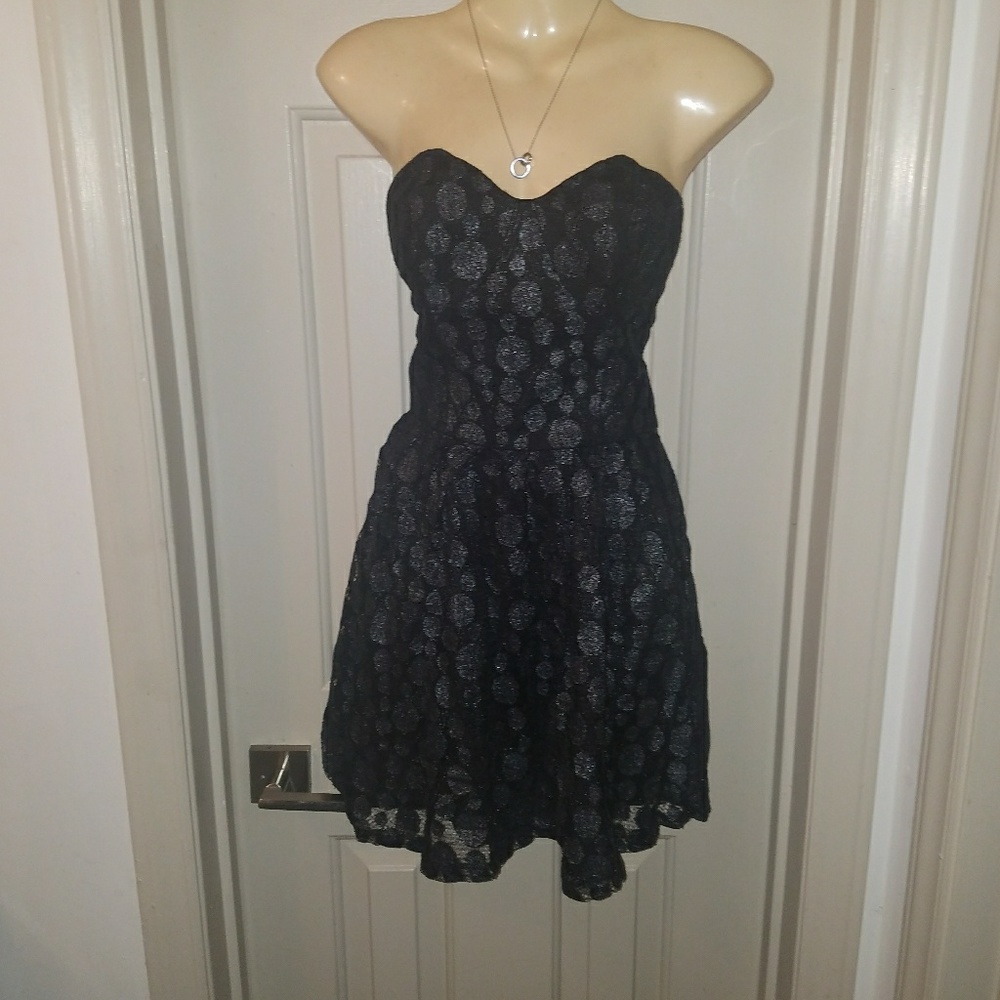 Black and silver mini dress